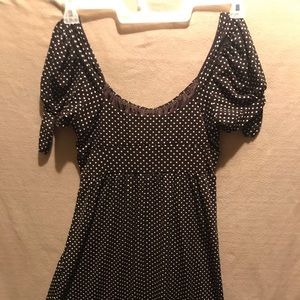 Brown & White Polka Dot Dress